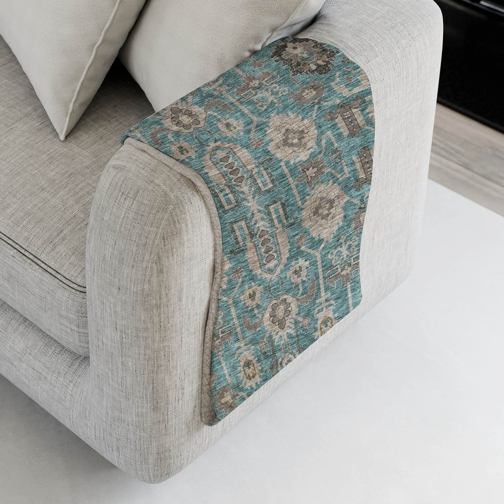 Premium Machine Washable Boho Global Sherpa Throw Blanket