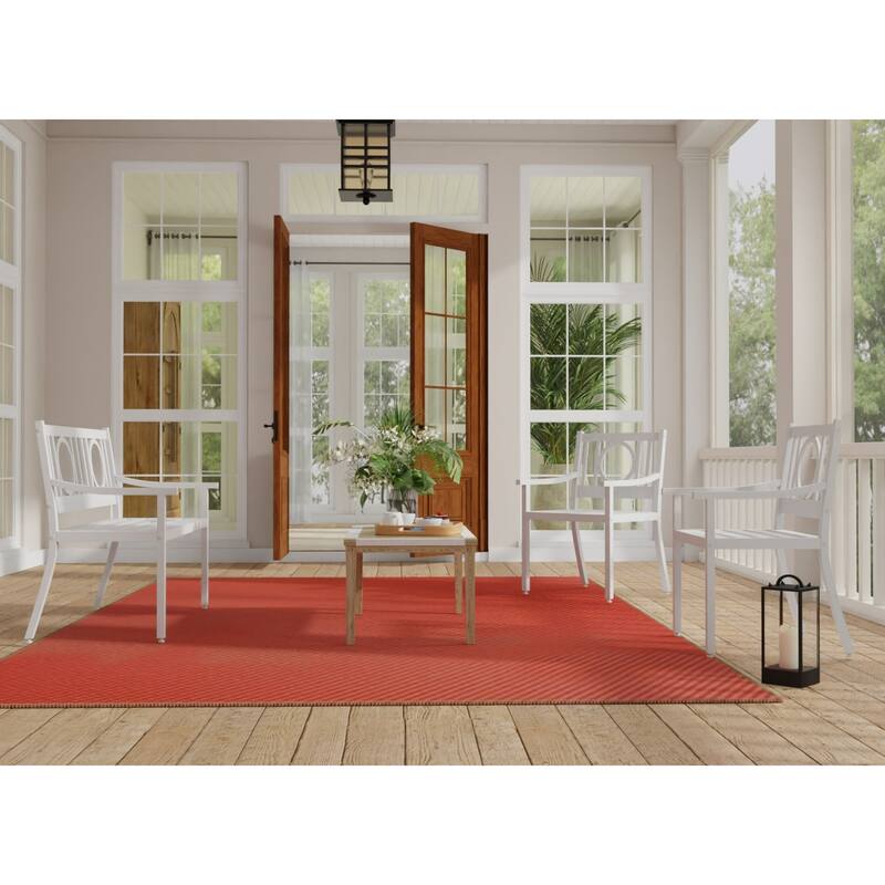 Slatted Steel Outdoor Patio Bench - 45" - White