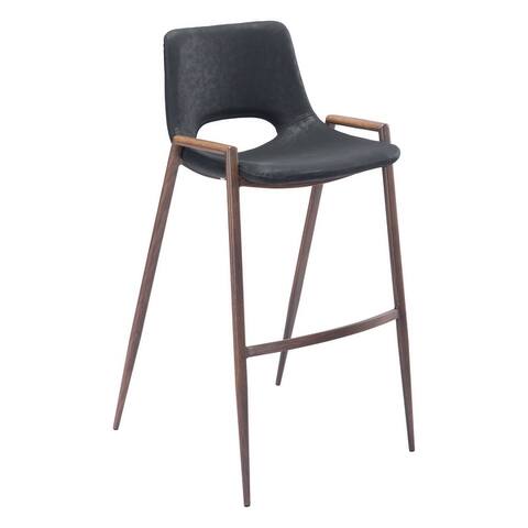Britley Bay Bar Chair (Set of 2) Black & Walnut