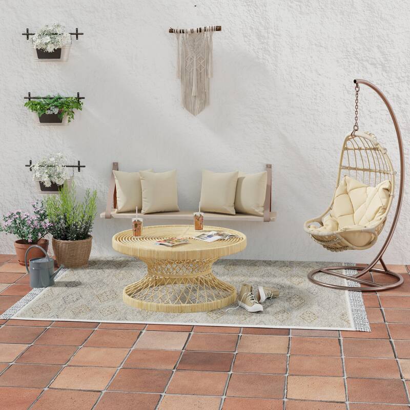 Sunbrella 16" x 16" Outdoor Throw Pillow - 16'' L x 16'' W x 4'' H - Canvas Antique