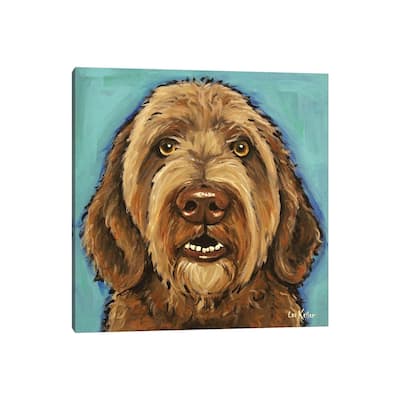 iCanvas "Chocolate Golden Doodle" by Hippie Hound Studios Canvas Print