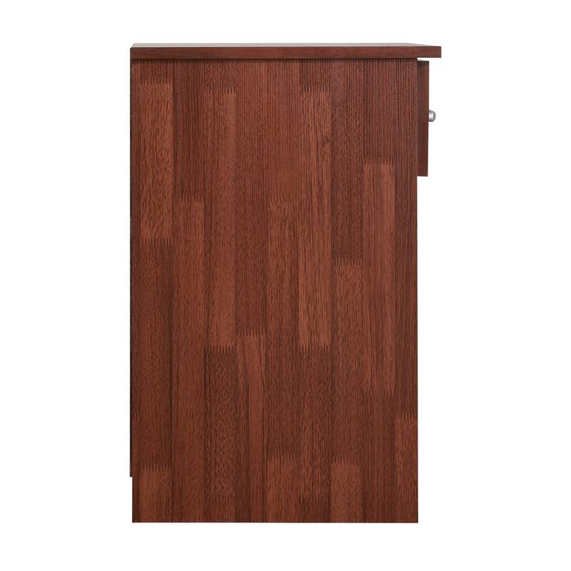 Cherry Nightstand with Warm Finish, 24x18x16 Compact Bedside Table for Bedroom Organization and Daily Essentials