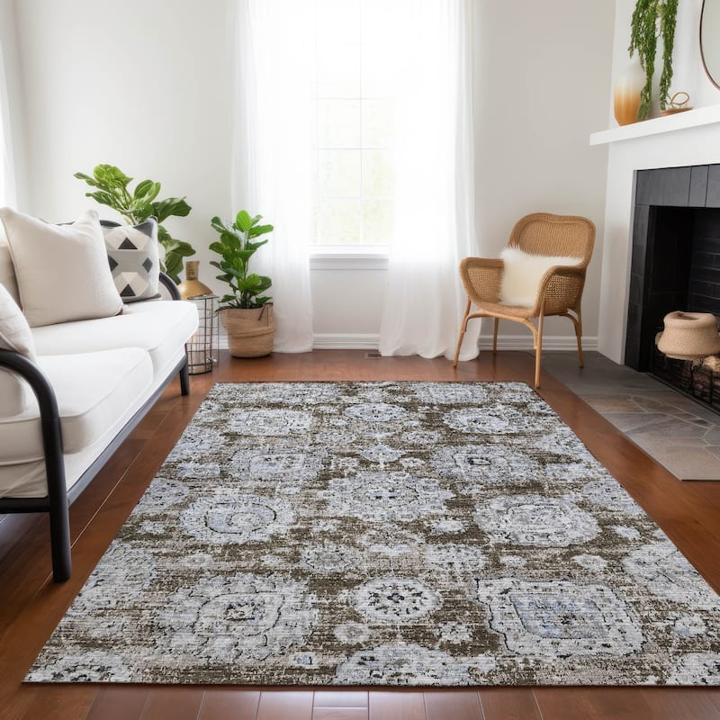 Machine Washable Indoor/ Outdoor Chantille Vintage Persian Rug