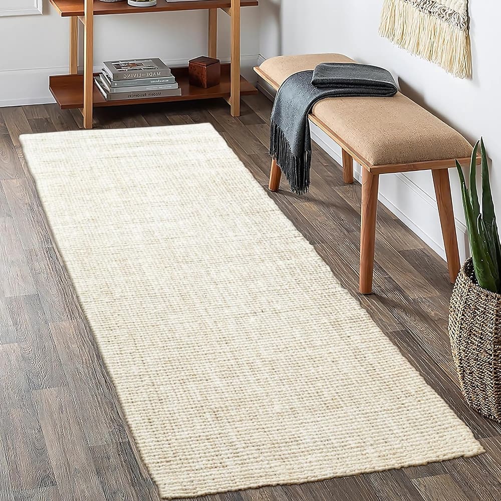 Delara Premium Handwoven Natural Fiber Area Rug Boucle 100% Jute excellent choice in high-traffic areas such as Living rooms