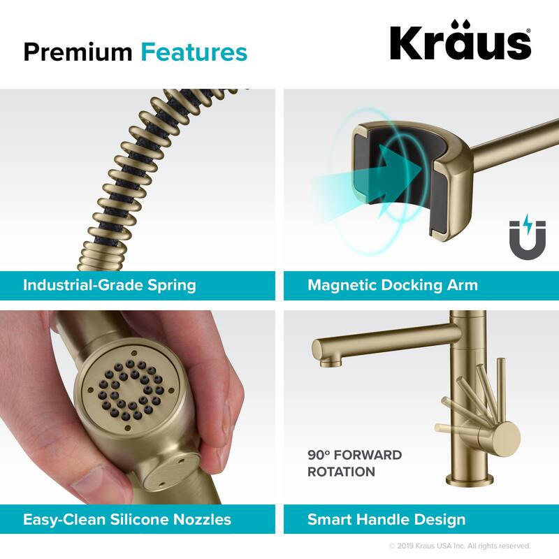Kraus Artec 2-Function Commercial Pulldown Pot Filler Kitchen Faucet