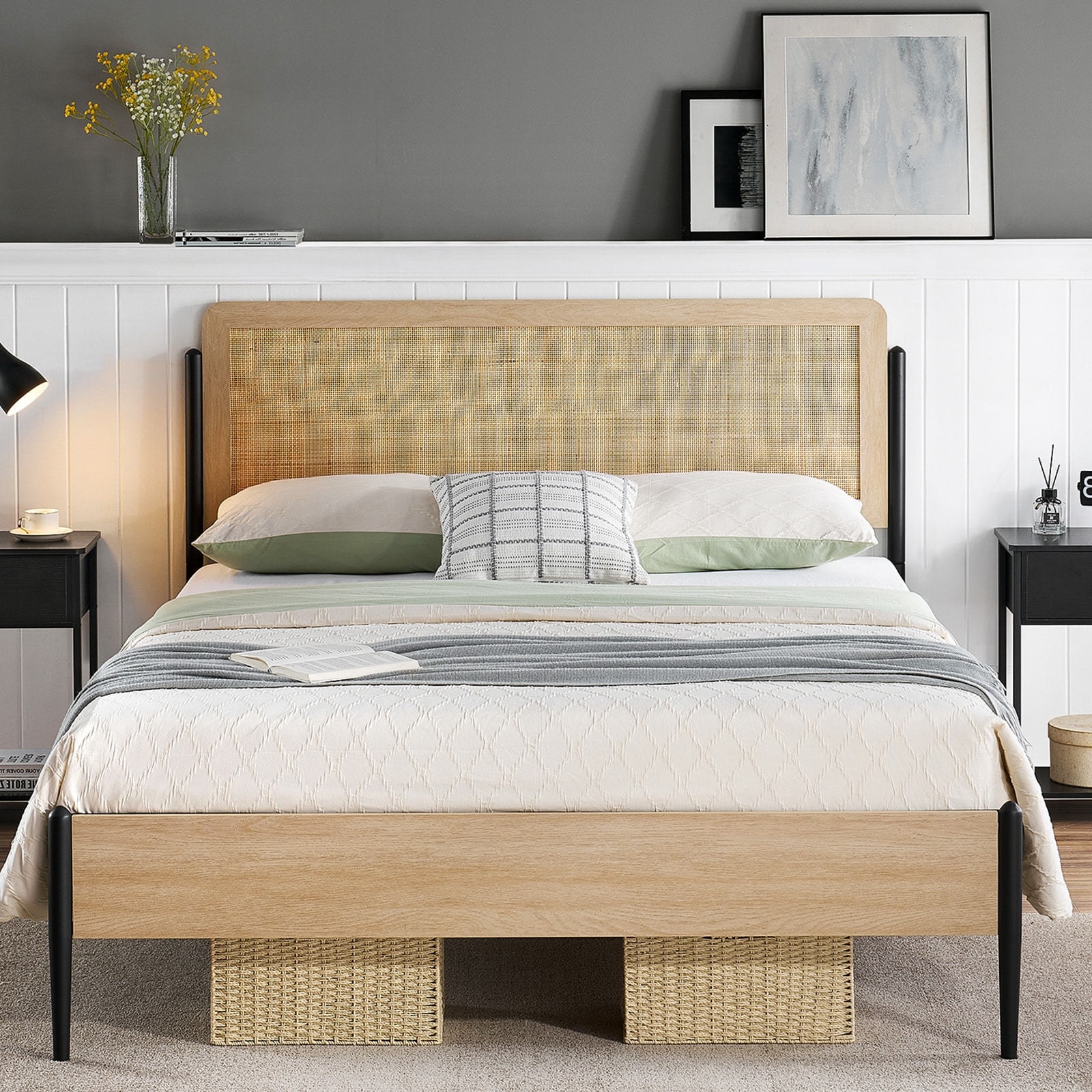 Boles full panel bed cheap with 6 drawers