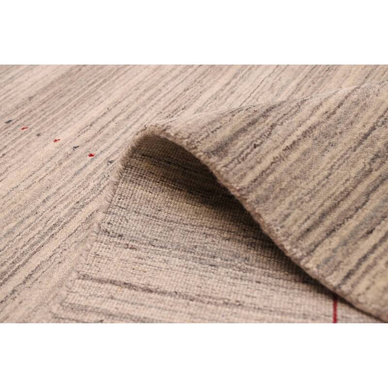 ECARPETGALLERY Hand Loomed Kashkuli Gabbeh Grey Wool Rug - 8'1 x 9'11