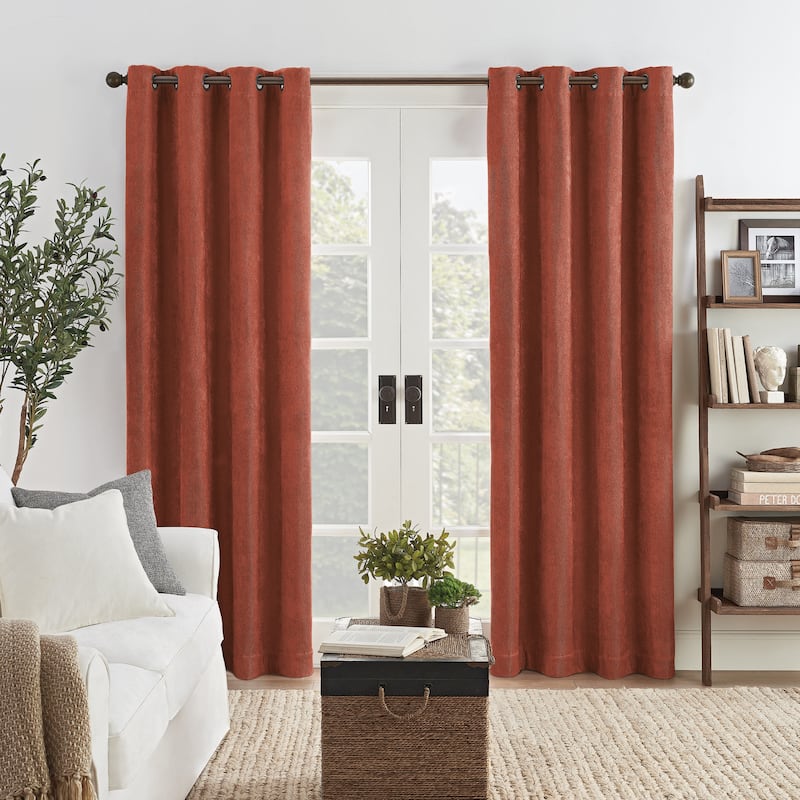Eclipse Aura Draft Stopper Energy Saving 100% Blackout Grommet Top Curtain Panel