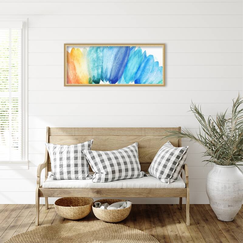 Amanti Art Framed Fabric Pinboard Burst of Rainbow by Eva Watts Printed Bulletin Board - Board Size 40 x 16