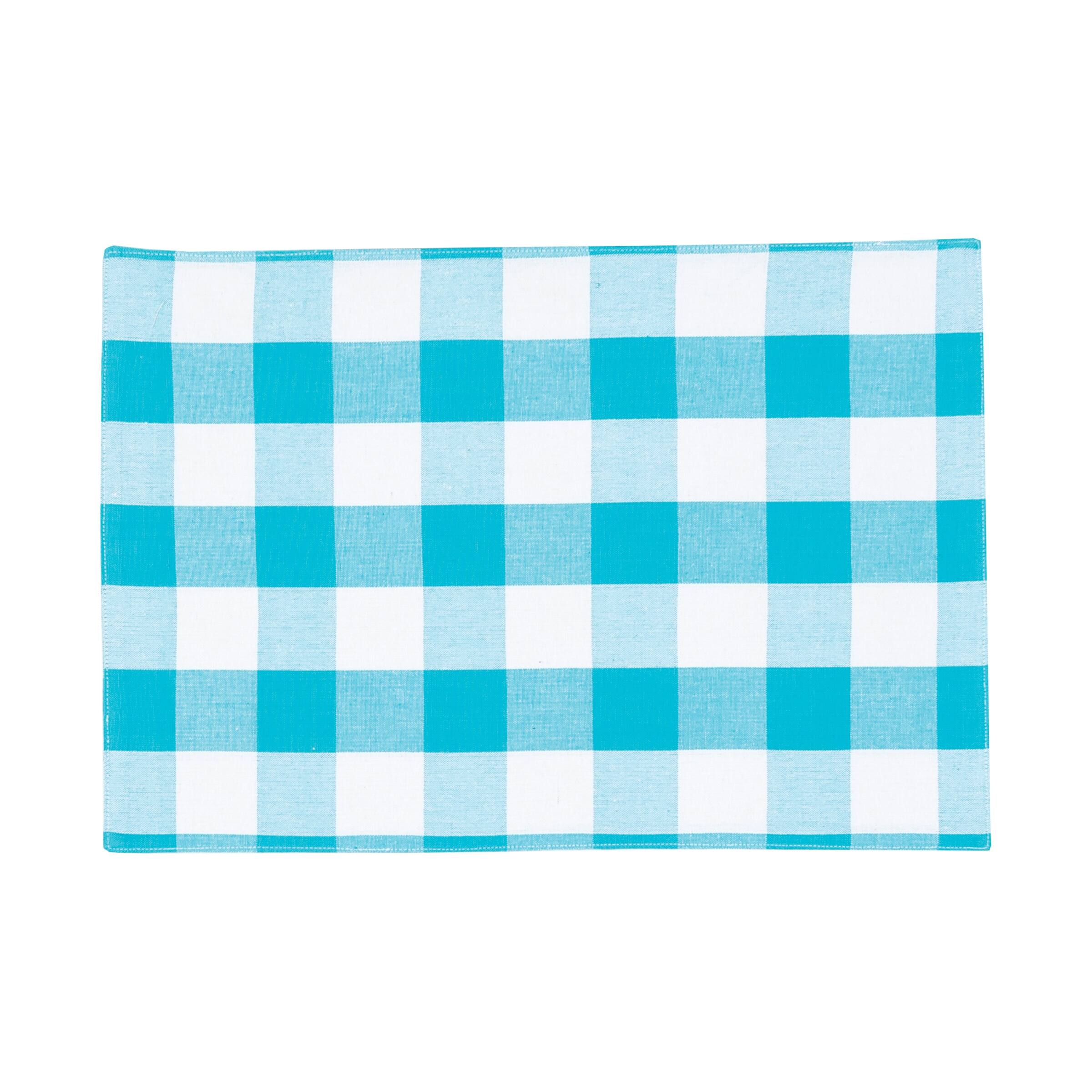 Franklin Checkered Plaid Turquoise Placemat Set 6 Bed Bath & Beyond