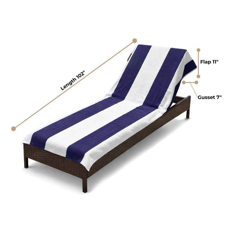 Superior Cotton Cabana Stripe Standard Size Towel/ Chaise Lounge Chair Cover