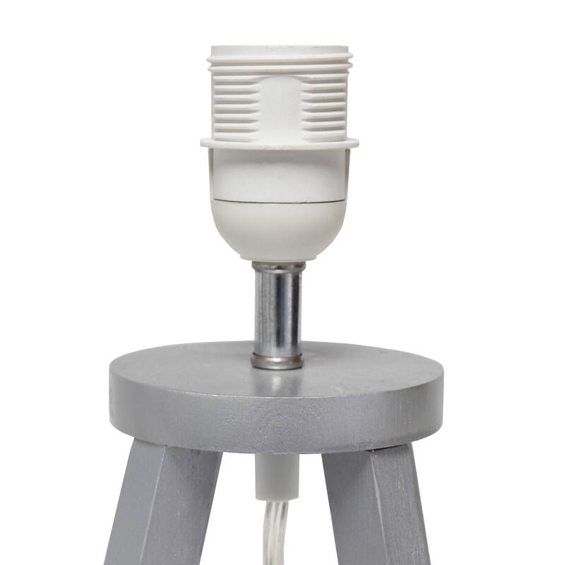 Wood Tripod Table Lamp with Drum Shade for Bedroom Decor - 9.75 x 9.75 x 19 in. (L x W x H)