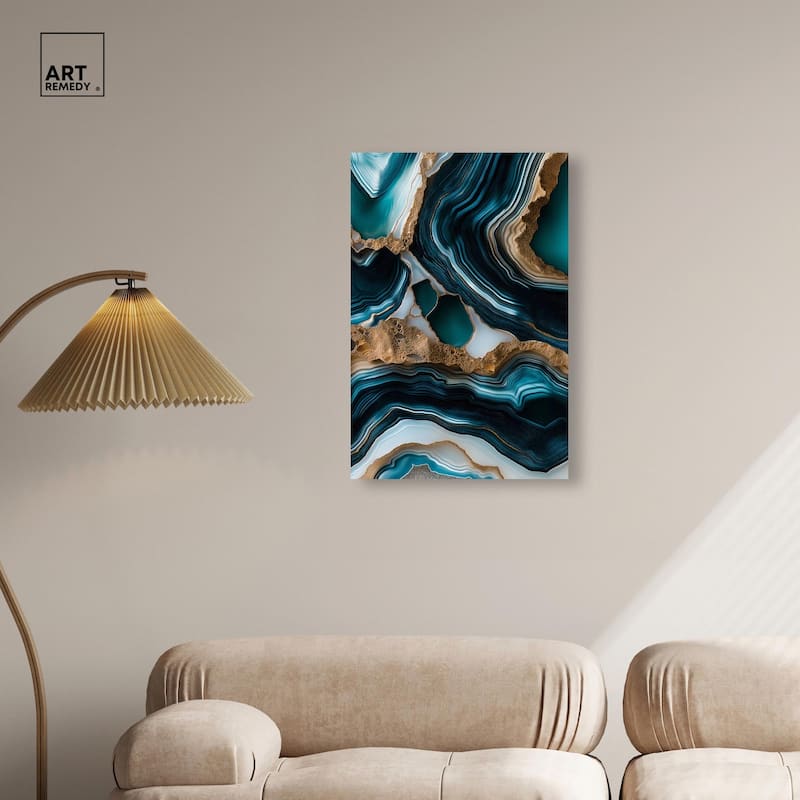 Teal Tectonic II Canvas by Art Remedy, Gallery Wrapped