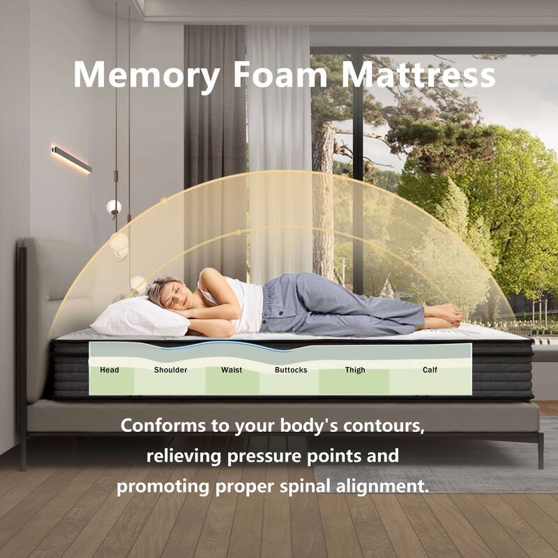 12 inch Firm Euro Top Hybrid Memory Foam Mattress