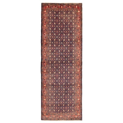 ECARPETGALLERY Hand-knotted Andelz Navy Wool Rug - 3'7 x 10'0