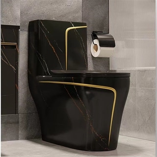 Black One Piece Toilet (Seat Included)