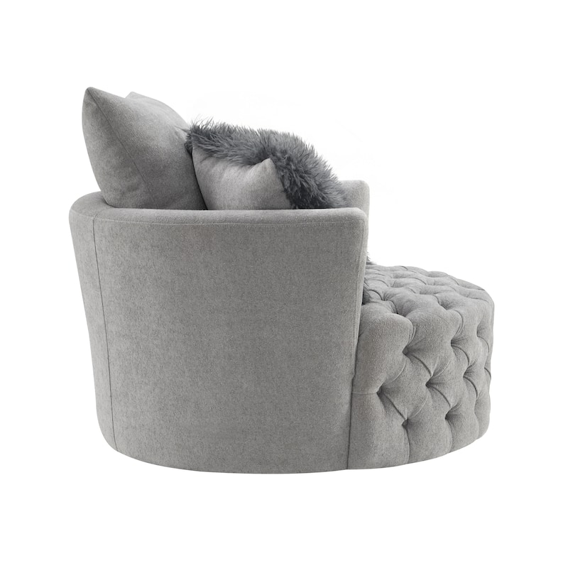 Furniture of America Arven Modern 45-inch Fabric Button Tufted Swivel Accent Chair