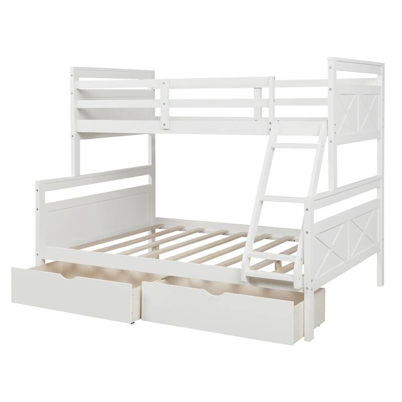 Twin over Full Bunk Bed with Ladder