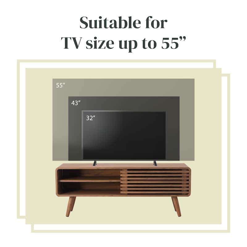 NPD Furniture Wilson 46 Inch KD Slat Low TV Stand