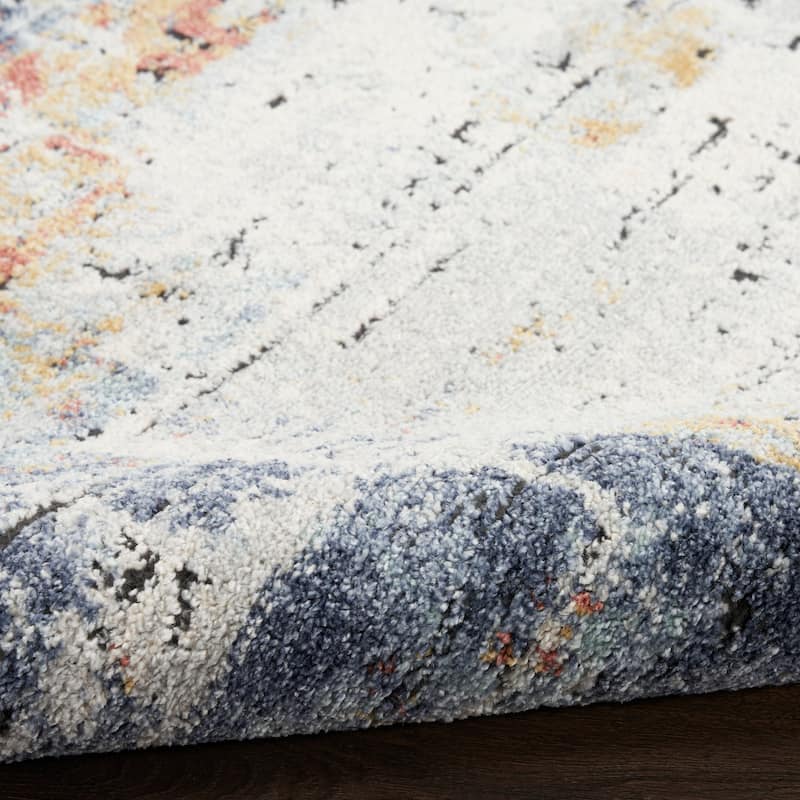 Nourison Motion Indoor only Blue Abstract Area Rug - 5' 3" x 7'