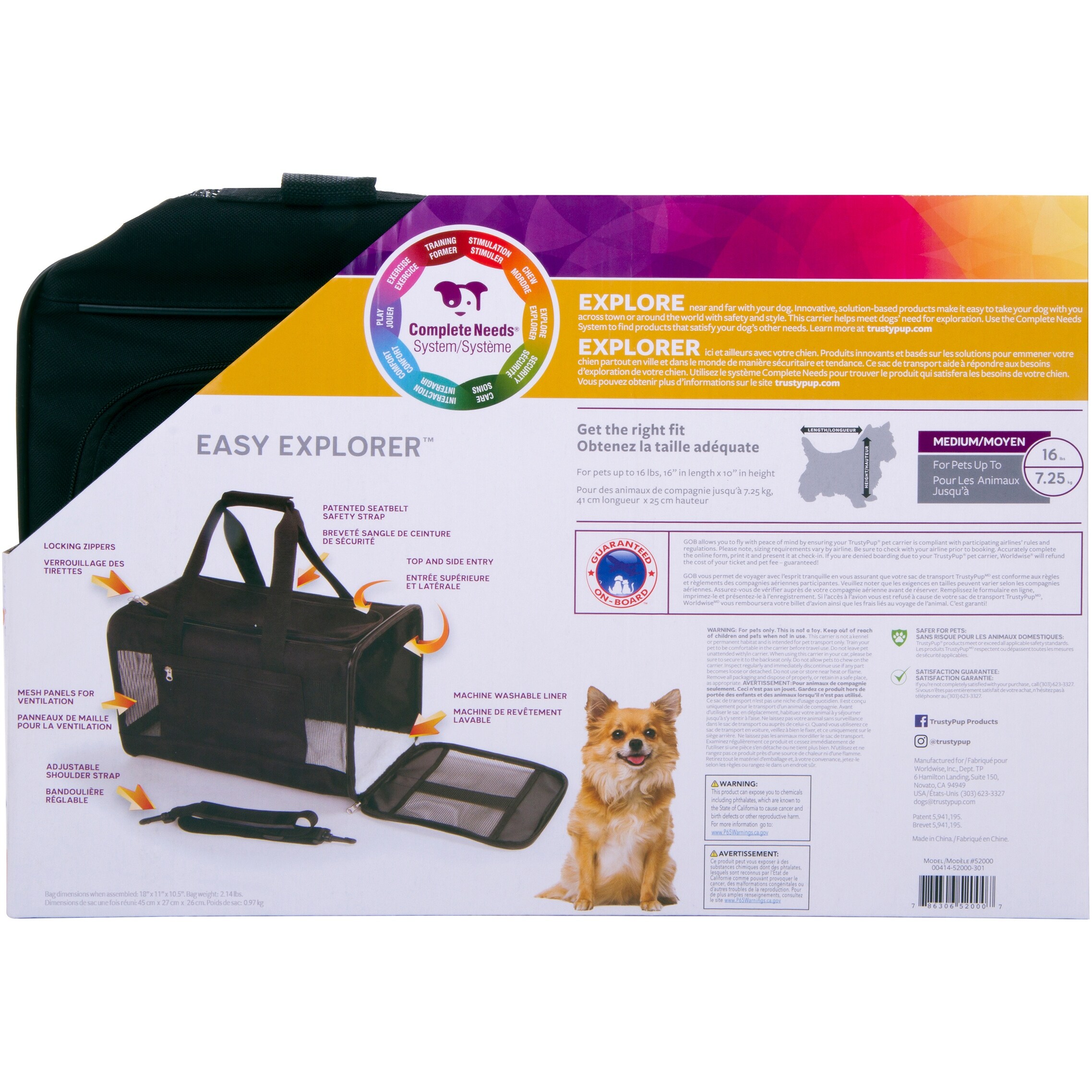 Shop Trustypup Travel Easy Explorer Pet Carrier Medium Black Pets