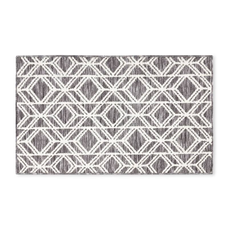 TOWN & COUNTRY EVERYDAY Walker Modern Diamond Everwash Washable Multi-Use Non-Slip Backing Decorative Rug