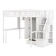 preview thumbnail 6 of 7, Full Size Wood Loft Bed with Bookshelf, Stairs Drawers, Desk and Wardrobe