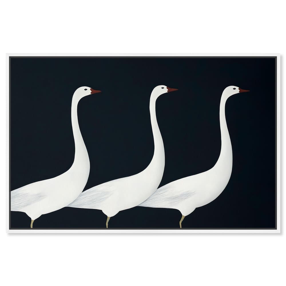 Trio of Swans Canvas by Art Remedy