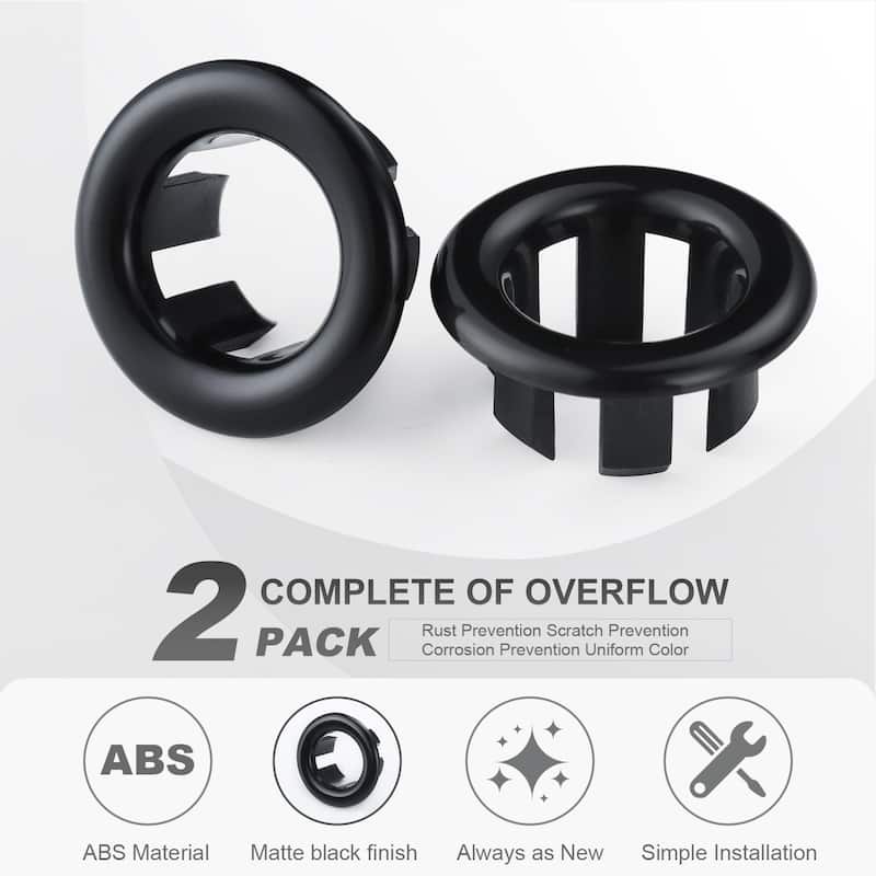 WOWOW 1.2 in. Sink Basin Trim Overflow Cover (2-Pack)