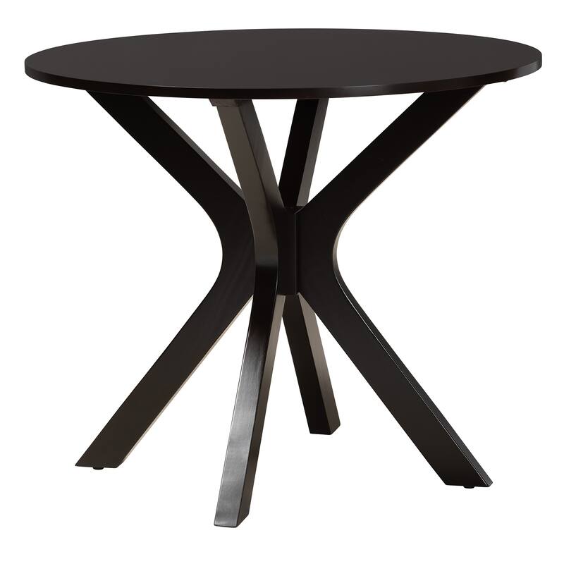 Sanne Modern Beige Fabric and Espresso Brown Finished Wood 5-Piece Dining Set