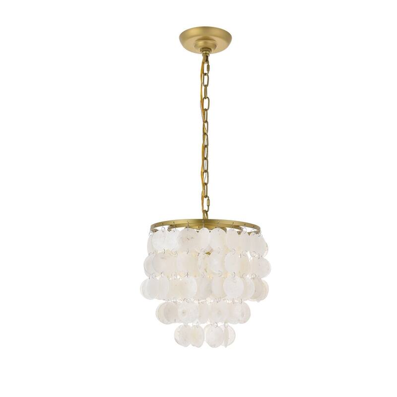 Selene Shell/ Brass 1-light Pendant