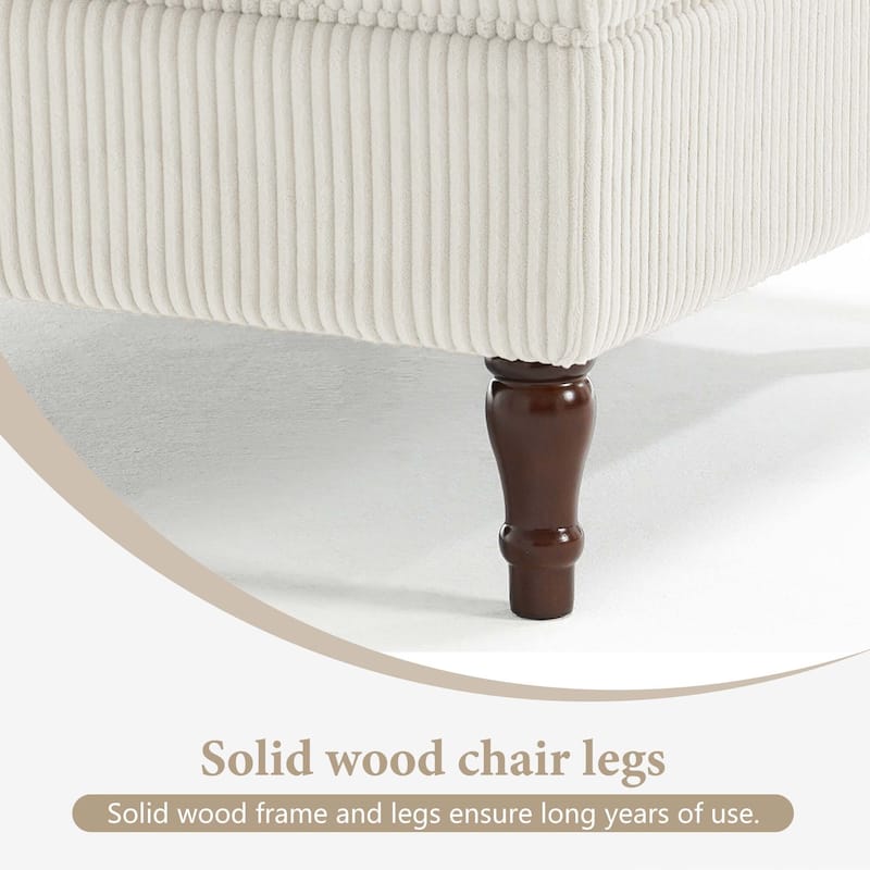 UIXE 4-Piece Corduroy Upholstered Modular Sectional Sofa for Living Room