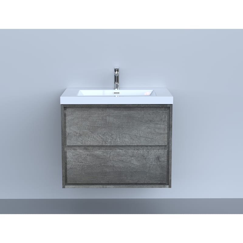 Sage 30“ wall mounted bathroom vanity with single basin acrylic top