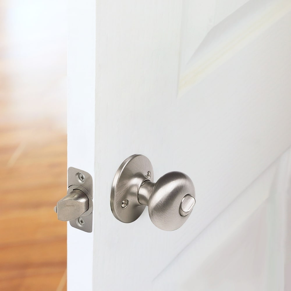 Design House 741314 Cambridge Universal 6-Way Privacy Bed and Bath Door Knob Satin Nickel