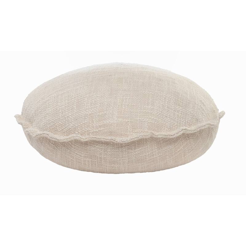 20" Beige Solid Round Throw Pillow