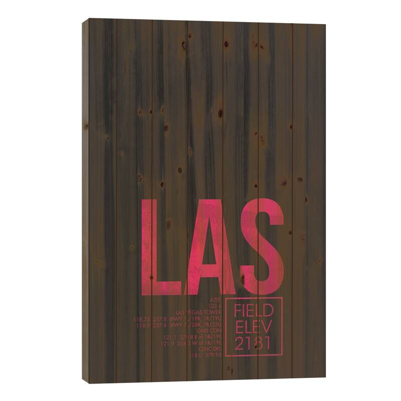 Las Vegas (McCarran) Print On Wood by 08 Left - Multi-Color - 40x26x1.5
