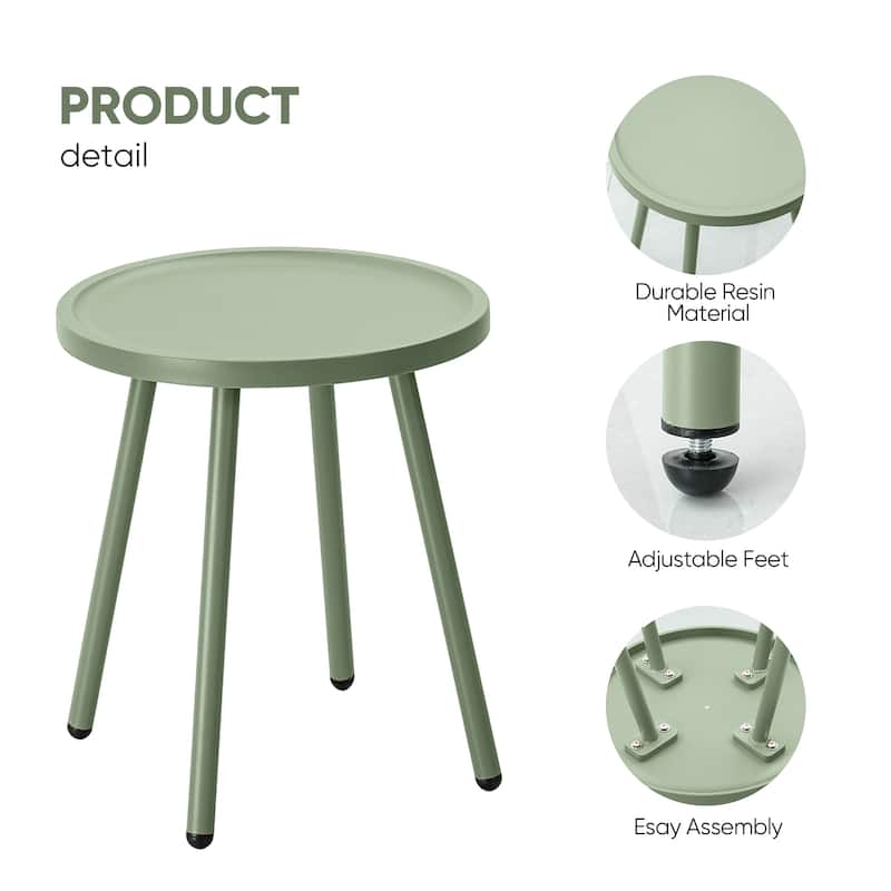 Werph Patio Table Living Room Side Table, Round Accent Table Small Side Table Nightstand