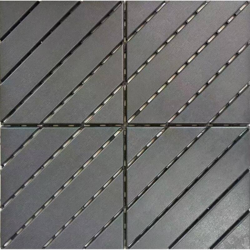 Plastic interlocking decking tiles, 44 packs of terrace decking tiles, 12 inches x 12 inches waterproof for all-weather use