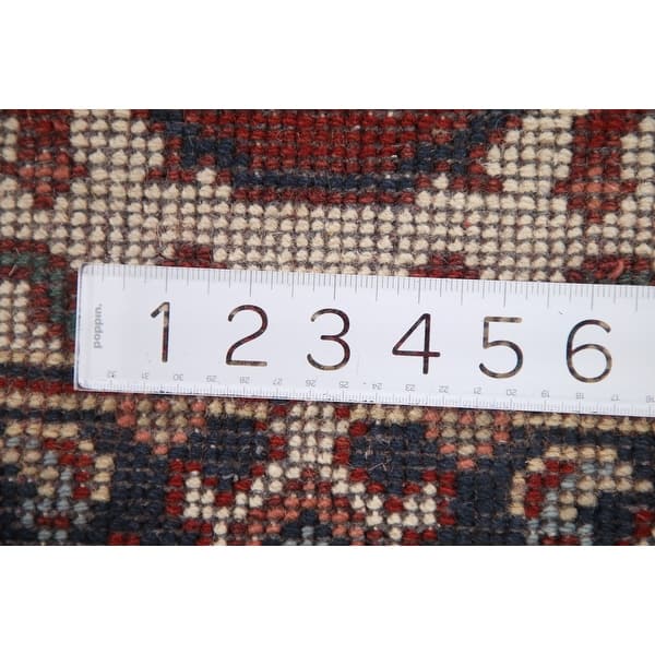 Geometric Heriz Serapi Runner Rug Handmade Wool Carpet - 2'6