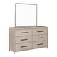 preview thumbnail 11 of 12, Furniture of America Billet Modern 2-Piece Natural Oak Wood 6-Drawer Dresser and Mirror Set