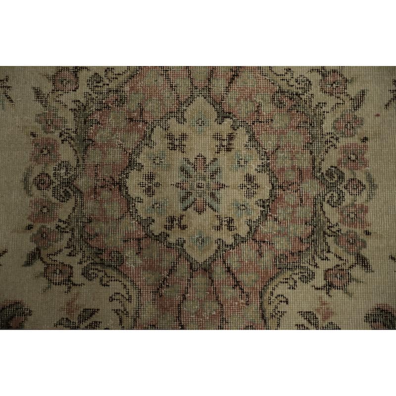 Hand Knotted Oriental 100% Wool Carpet Transitional Floral Beige & Ivories Anatolian Area Rug - 9' 4'' X 5' 7''