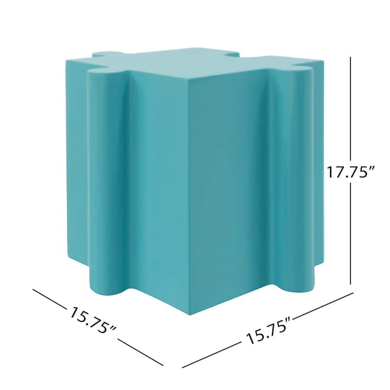 Christopher Knight Home - Sandy Puzzle Art Modern Outdoor Side Table with Modular Convex Edge Design