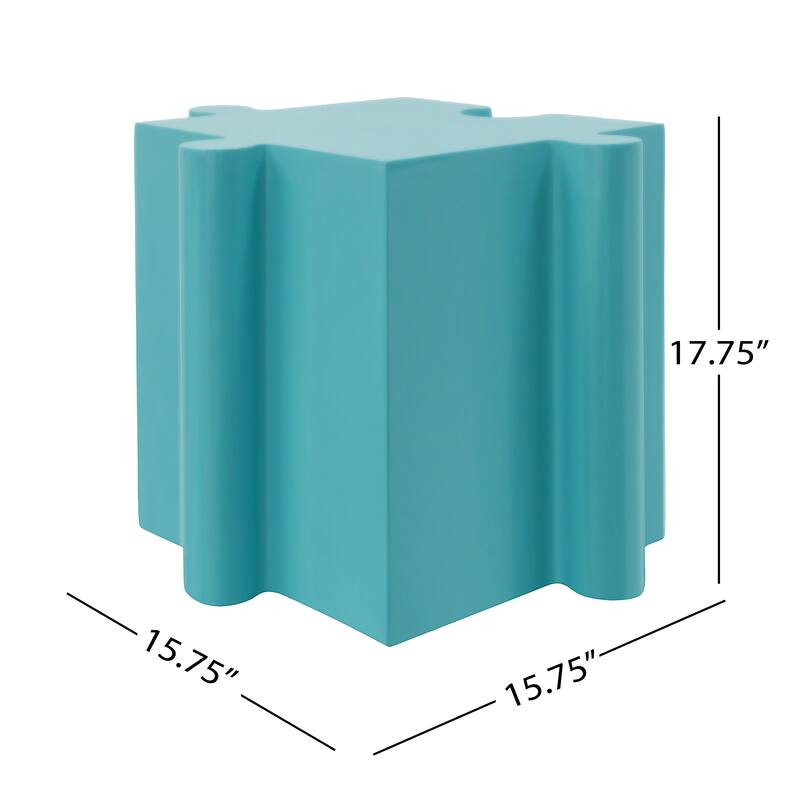 Puzzle Art Side Table, Modular Convex Edge MGO Table - Buy Singles or Combine for Custom Layouts, Indoor & Outdoor