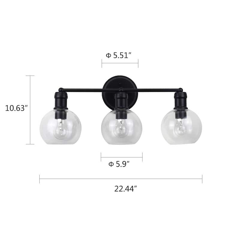 Bath/ Vanity Fixture w/ Clear Globe Glass