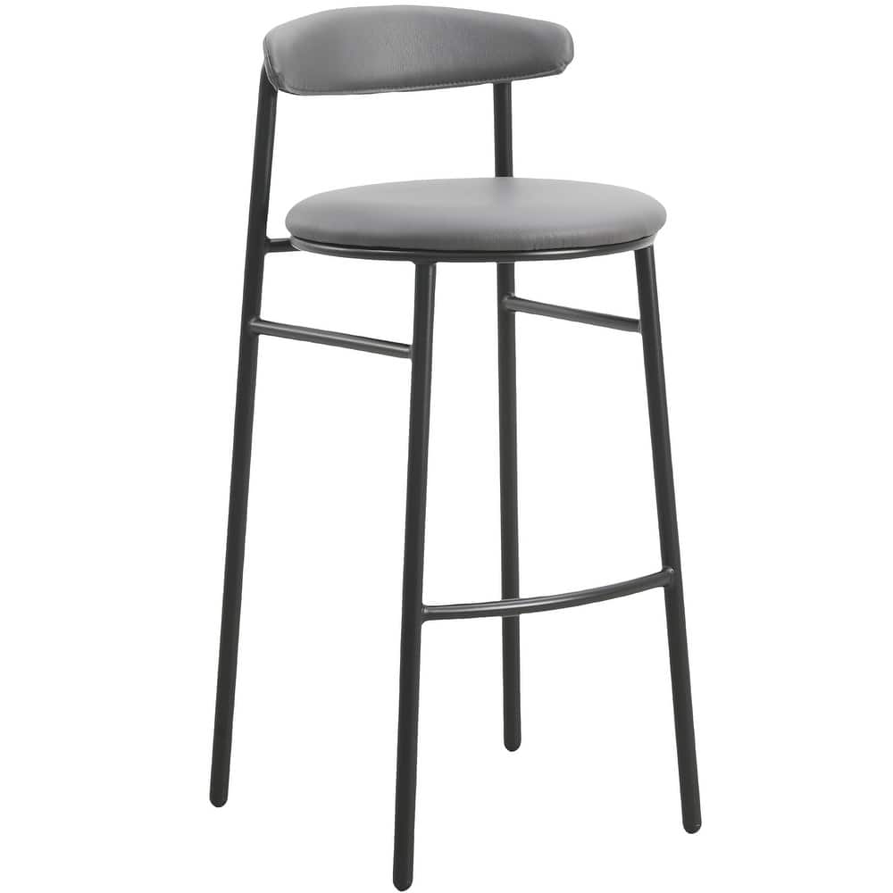Polyster Bar Stool in Black Stainless Steel Lume Series by LeisureMod