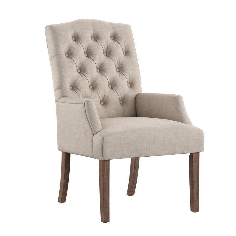 Benchwright Premium Tufted Dining Arm Chair by iNSPIRE Q Artisan - Beige Linen