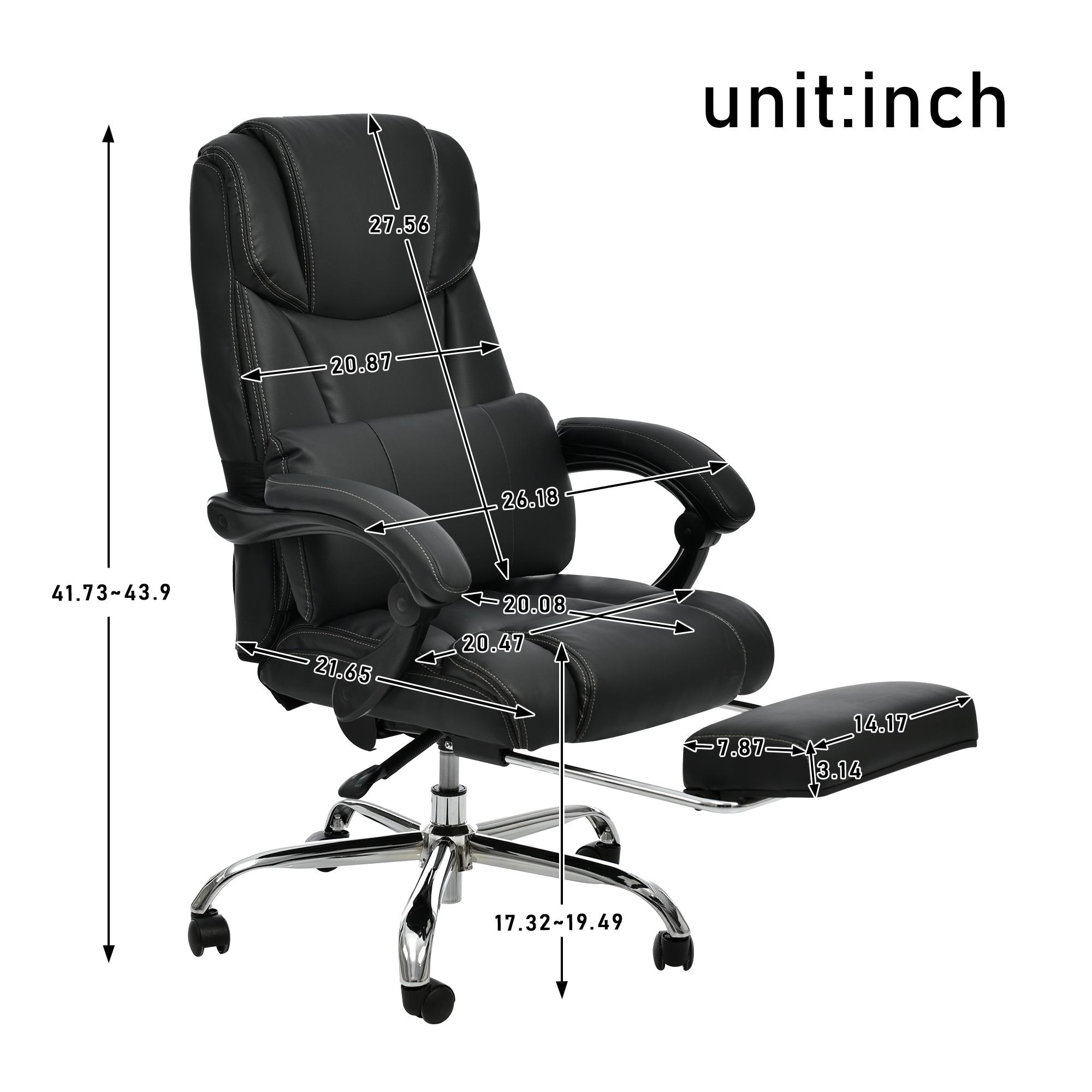 Adjustable Height Double Padded Office Chair , Adjustable Back Swivel Arm  Desk Chair with Support Cushion and Footrest - On Sale - Bed Bath & Beyond  - 36786579