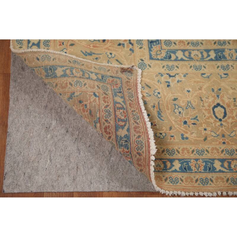 Hand Knotted Oriental 100% Wool Carpet Traditional Floral Oranges & Rust Mashad Area Rug - 14' 0'' X 9' 6''