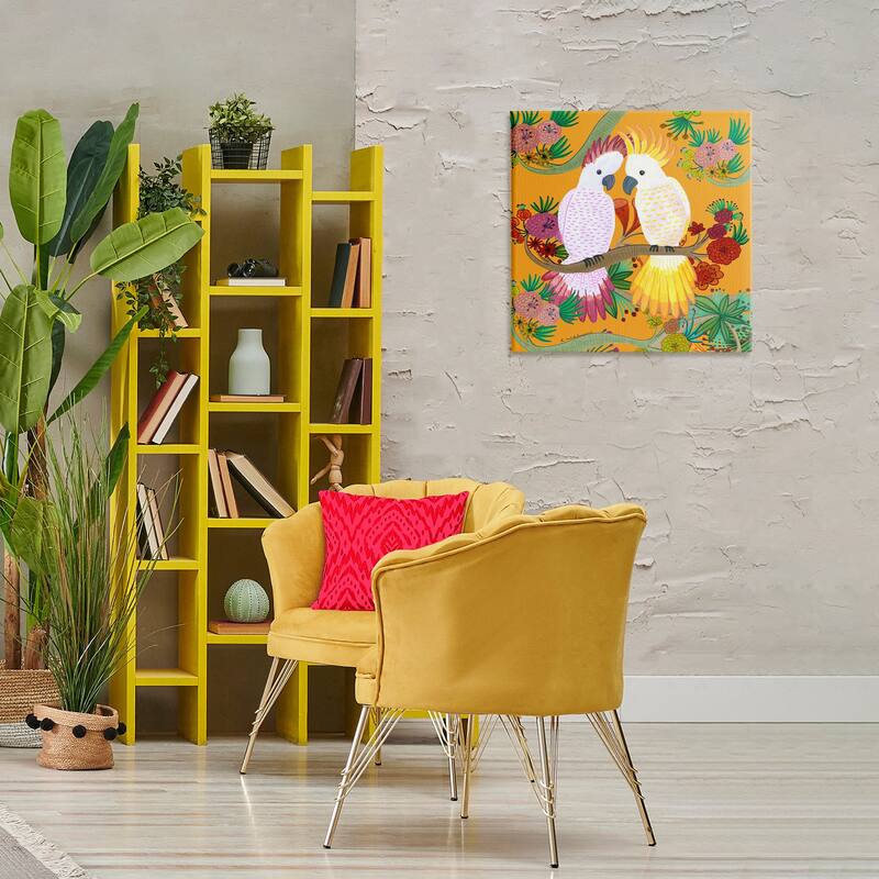 Stupell Bright Cockatoos & Foliage Canvas Wall Art Design By Kay Widdowson
