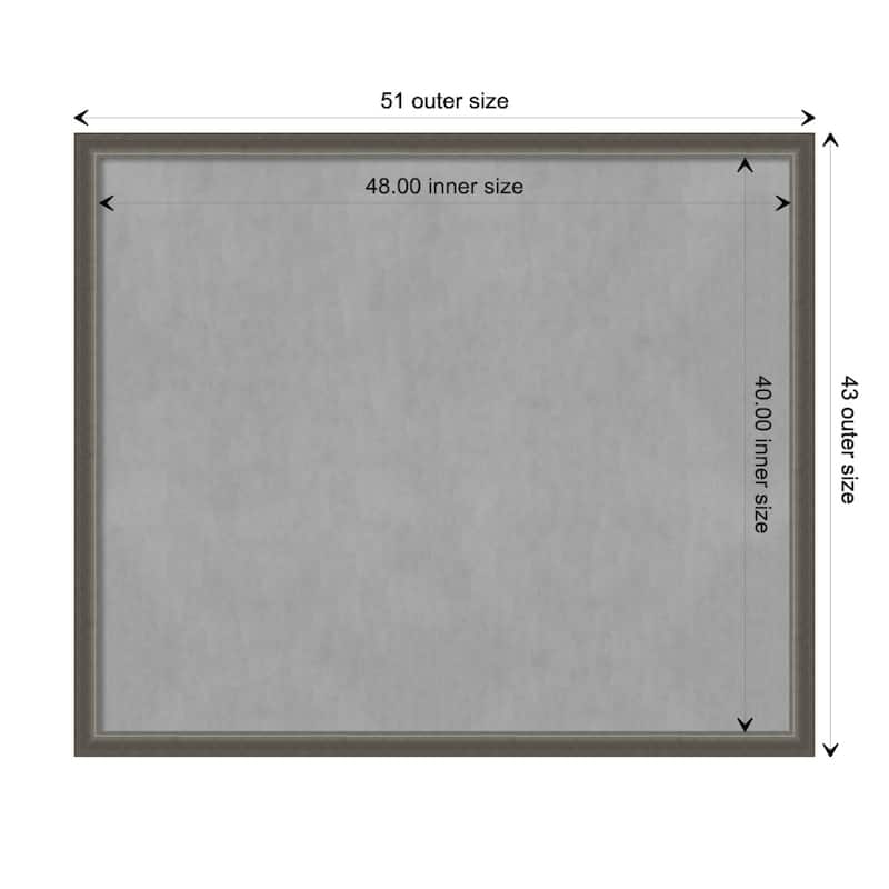 Amanti Art Domus Dark Silver Framed Magnetic Board - Board Size 48x40